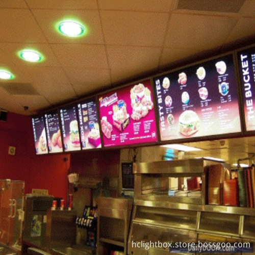 Fast Food Menu Board Restaurant LED Menu Board Menu Light Box
